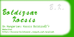 boldizsar kocsis business card